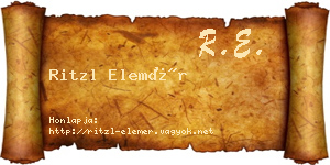 Ritzl Elemér névjegykártya
