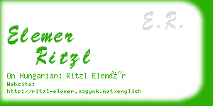 elemer ritzl business card